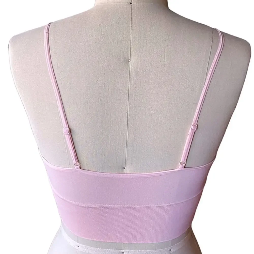 Set/ 2 MARILYN MONROE Pink Lace Bralettes ~ Women's Bra Size MEDIUM